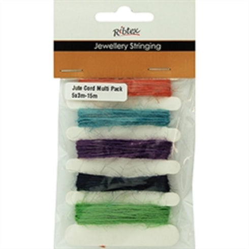 AussieSuperStore Jewellery Making Supplies Bright Colours JF Jute Multi Pack Cord (in 3 colours) JF Jute Multi Pack Cord (in 3 colours) | Jewellery Making Stringing Material 9323823205539 JF19018